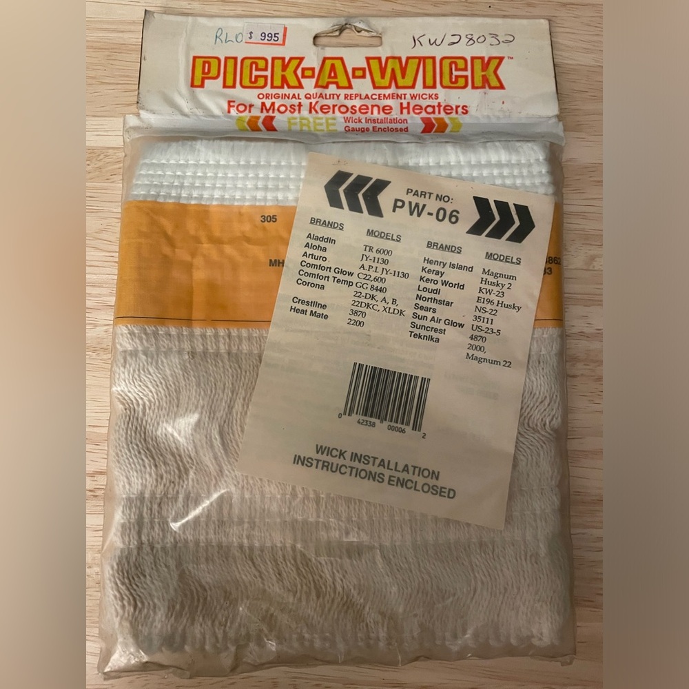 PICK-A-WICK PW-06 Kerosene Heater Replacement Wick KW-23, Aladdin TR 6000 Corona